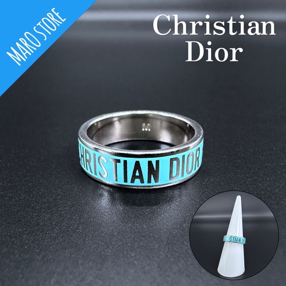 Christian Dior ロゴ リング 指輪 ディオール CD シルバー Christian Dior ロゴ リング 指輪 ディオール CD シルバー