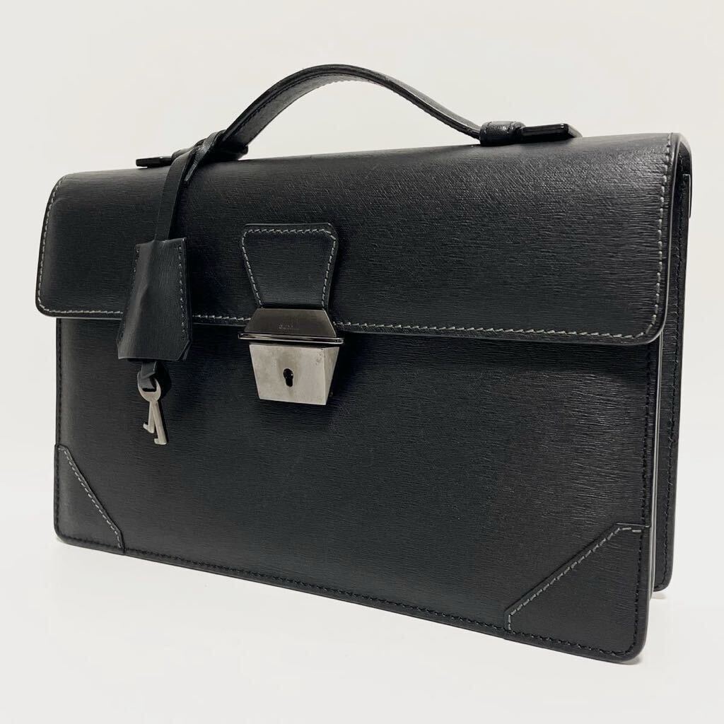 dunhill ダンヒル セカンドバッグ レザー ブラック 黒 メンズ dunhill ダンヒル セカンドバッグ レザー ブラック 黒 メンズ