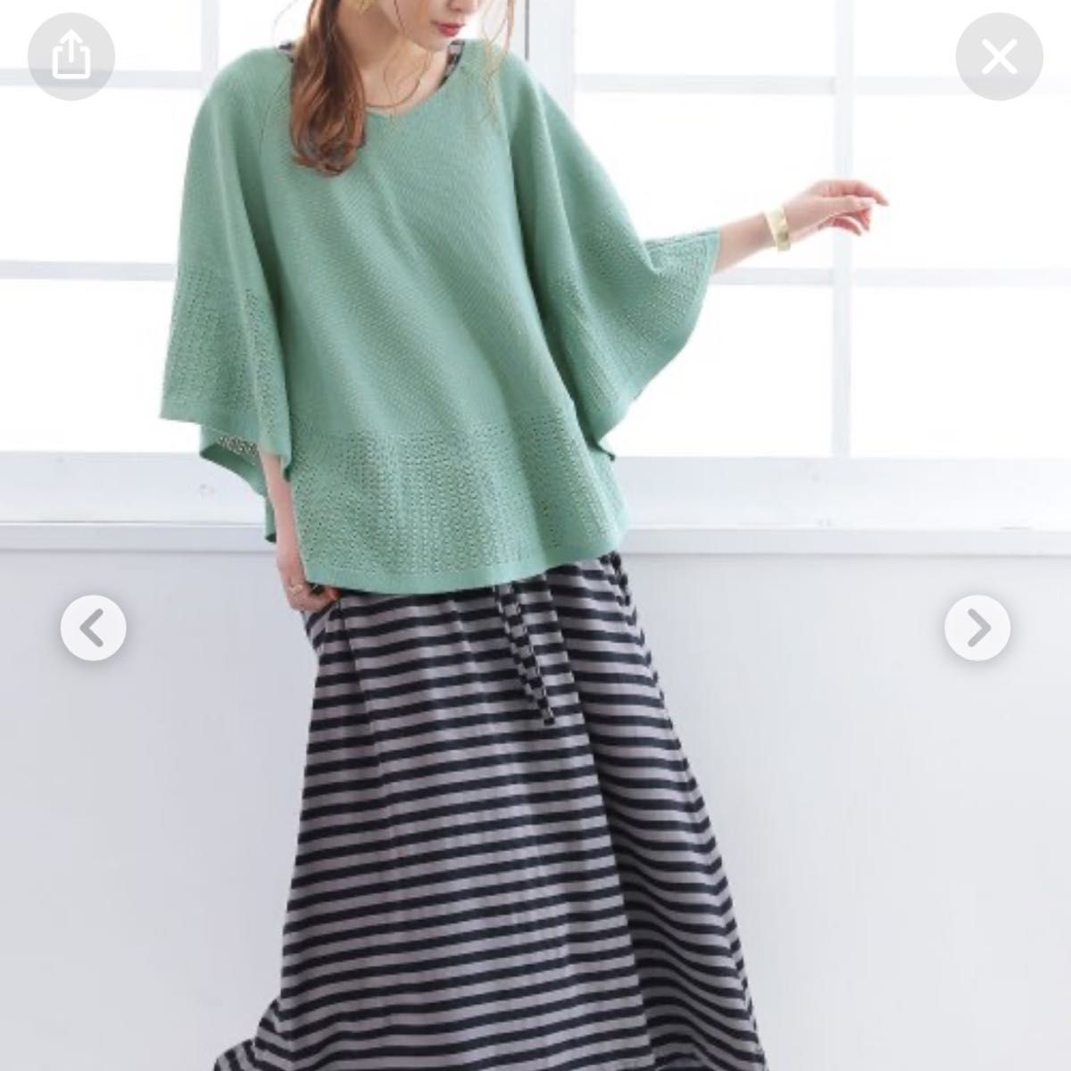 美品 オシャレウォーカー前後2way透かし編みニットポンチョ 美品 オシャレウォーカー前後2way透かし編みニットポンチョ