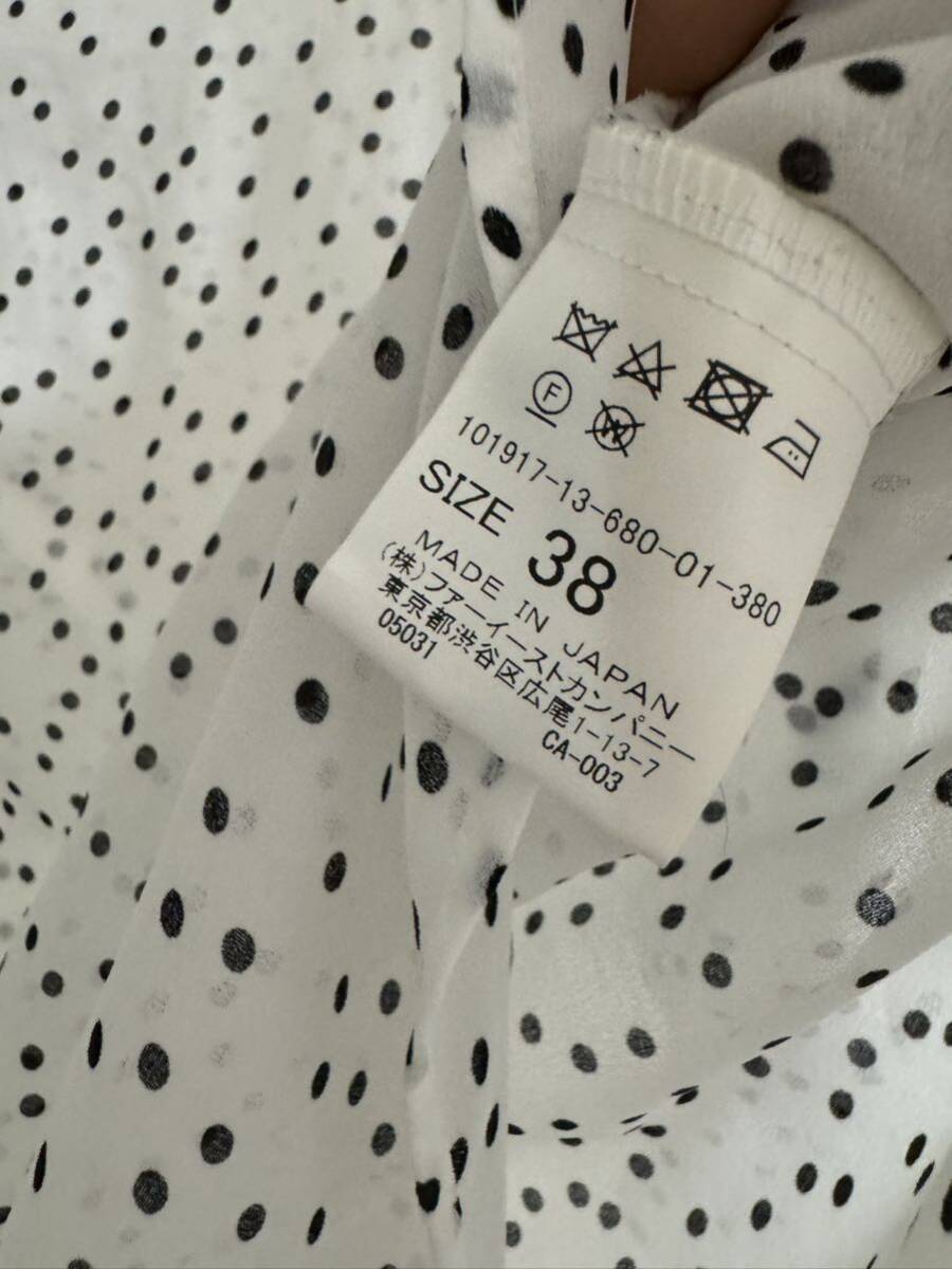 ANAYI ドットプリント シフォン袖フリルブラウス アナイ ANAYI ドットプリント シフォン袖フリルブラウス アナイ
