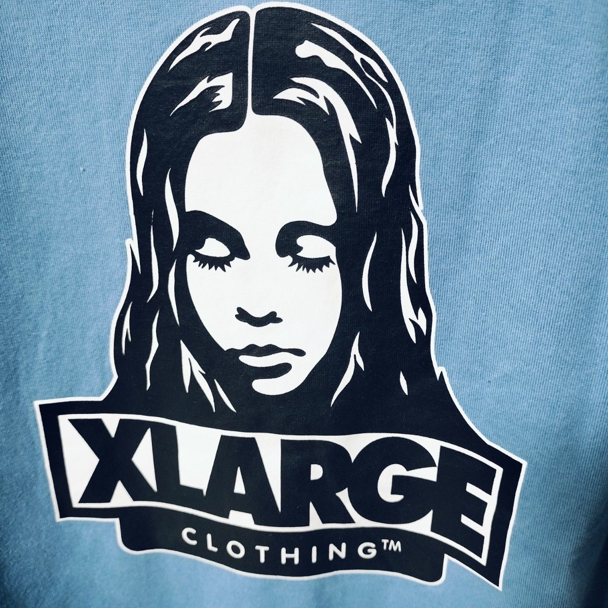 x-large 薄青 Tシャツ 半袖 X-girlコラボ カットソー メンズM x-large 薄青 Tシャツ 半袖 X-girlコラボ カットソー メンズM