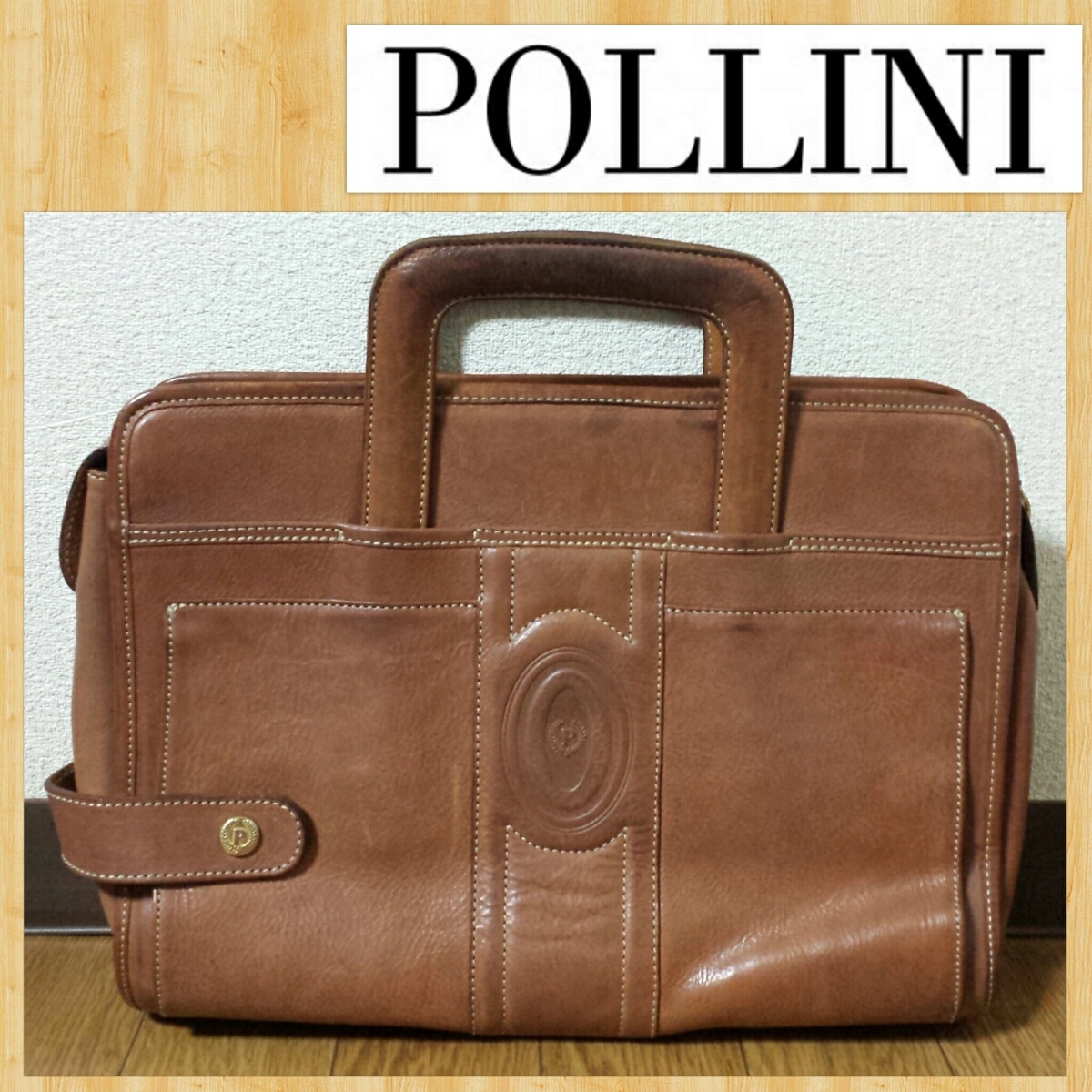 ヤフオク! - POLLINI ポリーニ レザーバッグ 持ち手収納式 ヴィ...