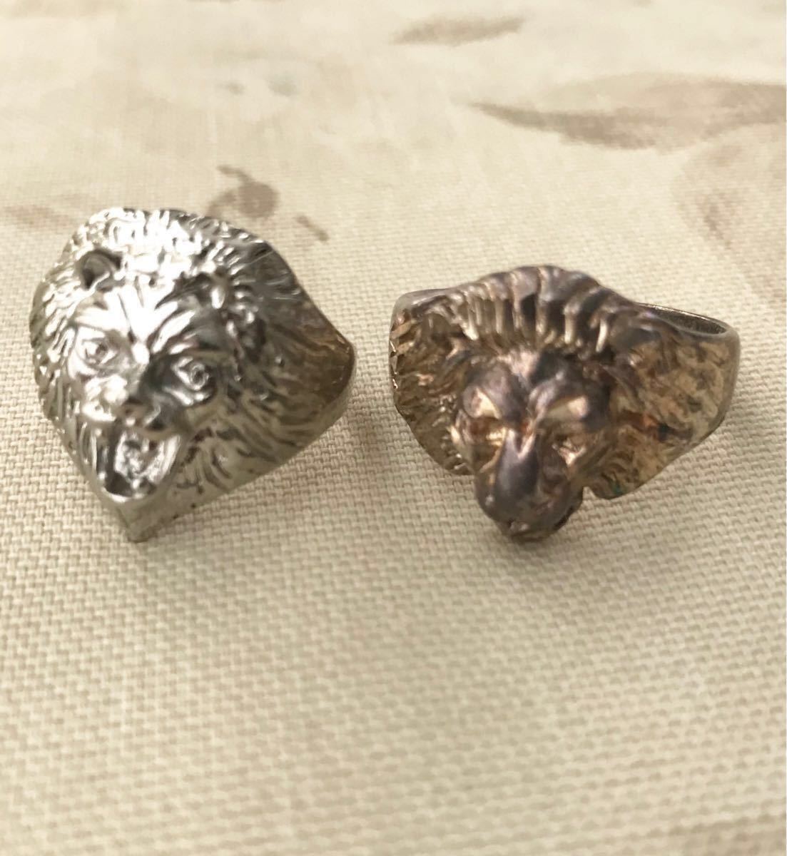 獅子 ライオン らいおん レオ 百獣の王 動物 アニマル 顔 モチーフ 銀製 シルバー SILVER 925 スターリング リング 指輪_画像1