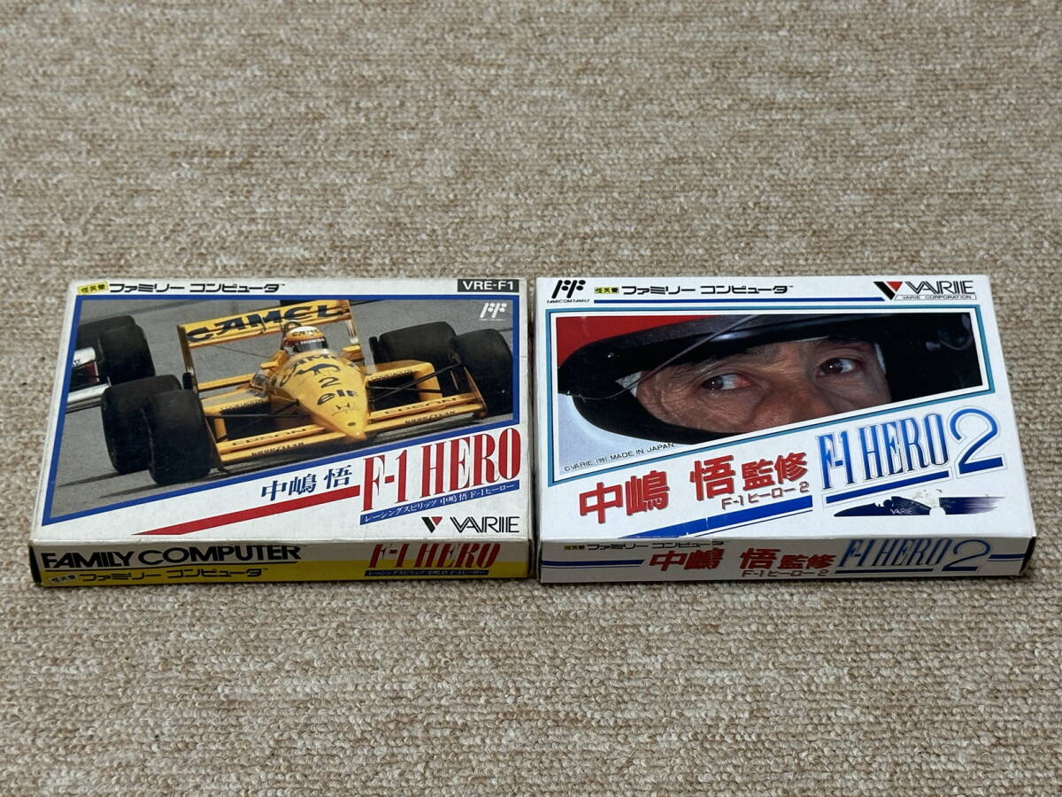ファミコン(FC)「中島悟監修F-1HERO シリーズ2本セット」(箱・説明書 付/F-1335.1354)