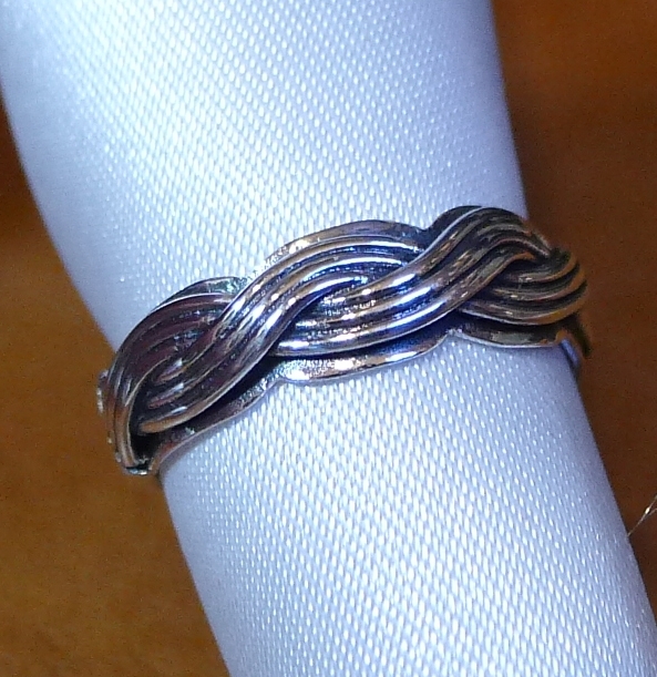SR1715 ring silver 925. ring 18 number rope design ... free shipping 