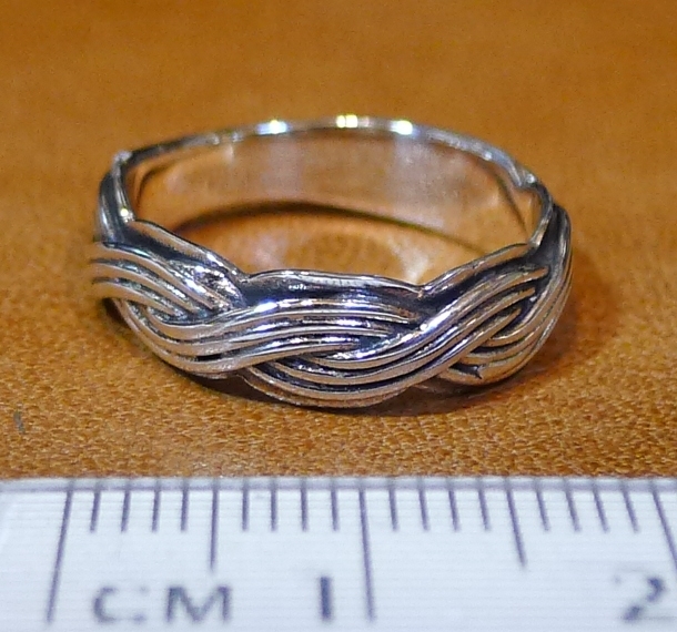 SR1715 ring silver 925. ring 18 number rope design ... free shipping 