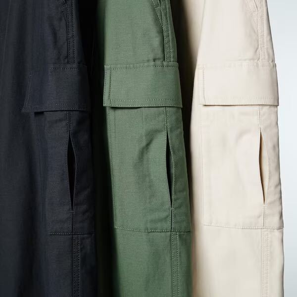  new goods Uniqlo wide strut cargo pants ( height standard 72cm)S 53 green 