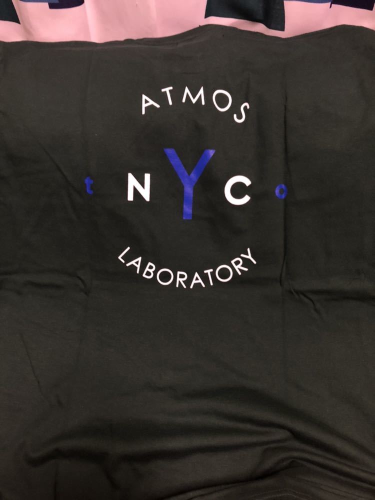 定価以下! 新品 ATMOS LAB アトモス NYC ロンT Tシャツ XL グリーン 緑 ロゴ 文字_画像3