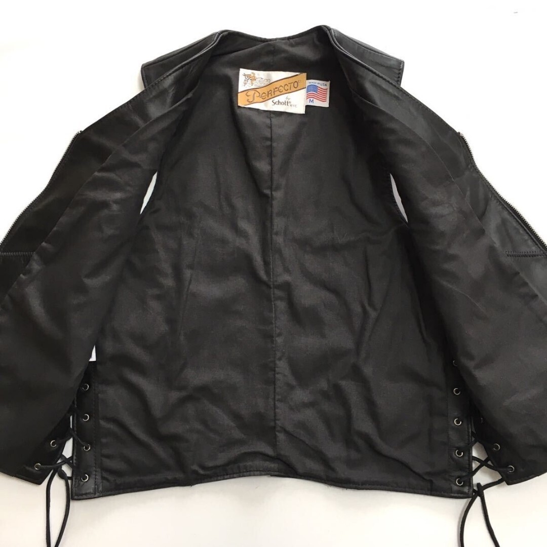 美品USA製SCHOTTショット レザーベスト623VメンズM ライダース 美品USA製SCHOTTショット レザーベスト623VメンズM ライダース