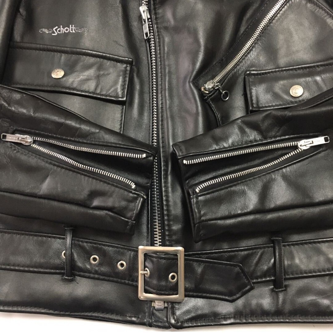 良品希少アメリカUSA製Schottショット 699レザーダブル 良品希少アメリカUSA製Schottショット 699レザーダブル