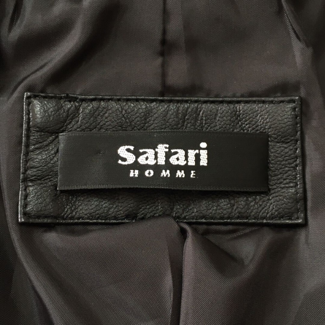 良品サファリオムSAFARI HOMME レザー テーラードジャケットLL 良品サファリオムSAFARI HOMME レザー テーラードジャケットLL
