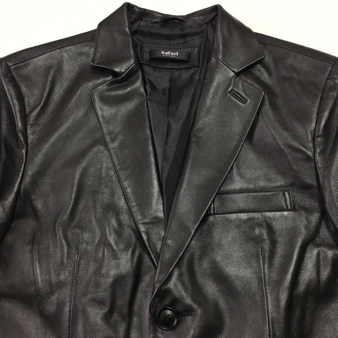 良品サファリオムSAFARI HOMME レザーテーラードジャケットM 良品サファリオムSAFARI HOMME レザーテーラードジャケットM