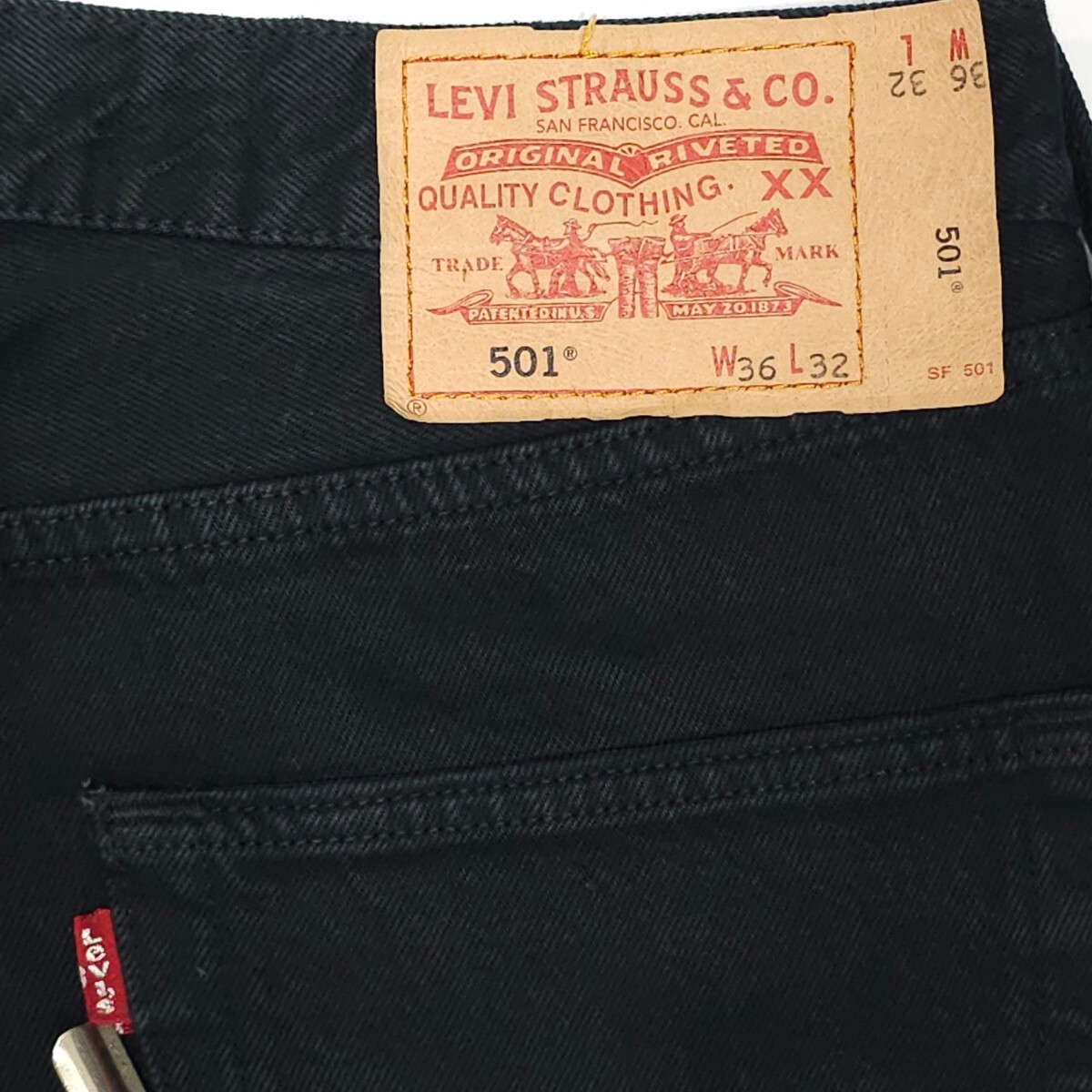 Levi'sリーバイス 501後染めブラックジーンズW36スモールe Levi'sリーバイス 501後染めブラックジーンズW36スモールe