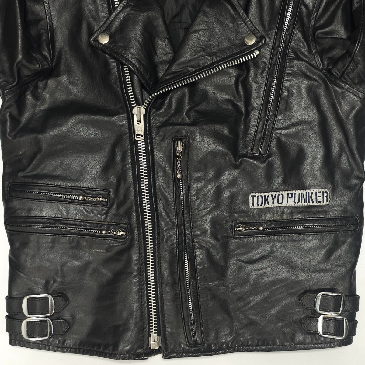 JIMSINNジムズイン レザーダブルライダースジャケット黒ブラック JIMSINNジムズイン レザーダブルライダースジャケット黒ブラック