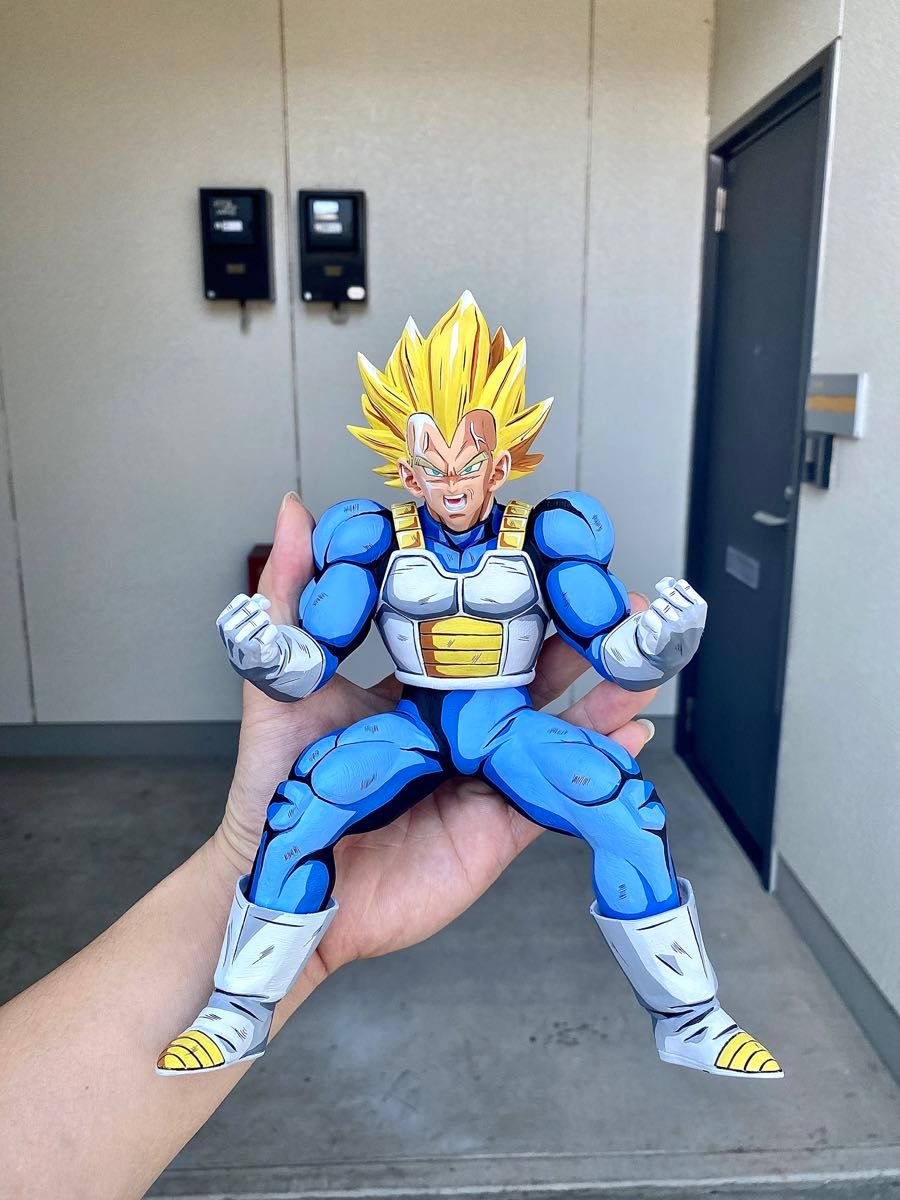 ドラゴンボール ベジータ リペイント grosサイズ 磁石付き 青色 ドラゴンボール 一番くじ ベジータ フィギュア リペイント smsp