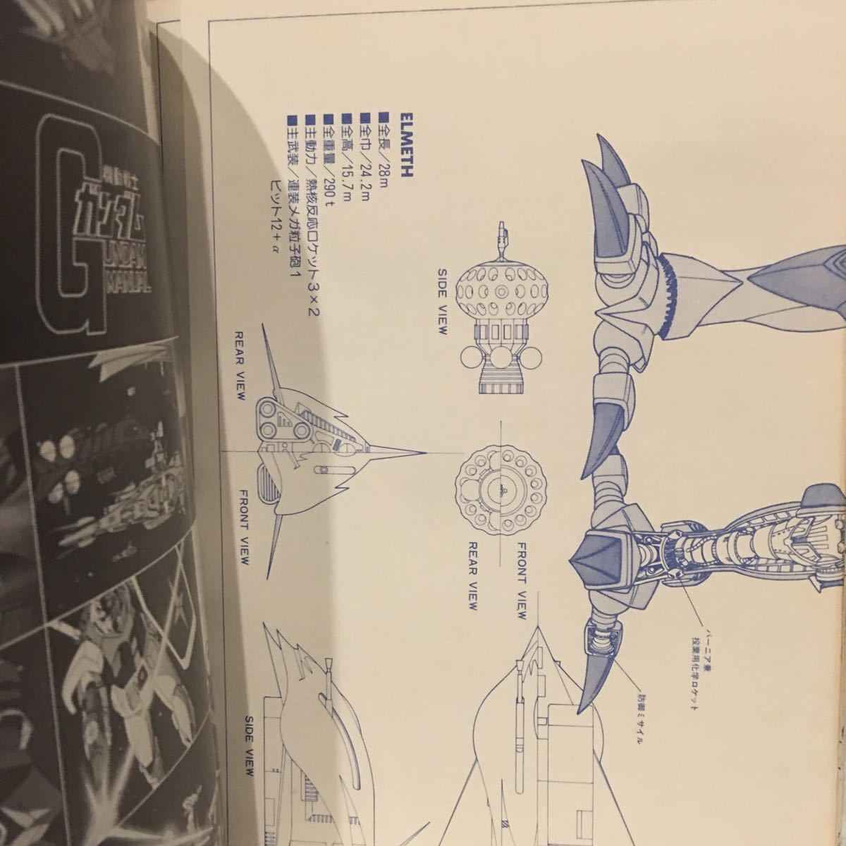 珍品 当時物 昭和56年 機動戦士ガンダム マニュアル本 説明書 大河原邦男 イラスト 設定資料集 シャア メカニック ザク ドム THE ORIGIN_画像9