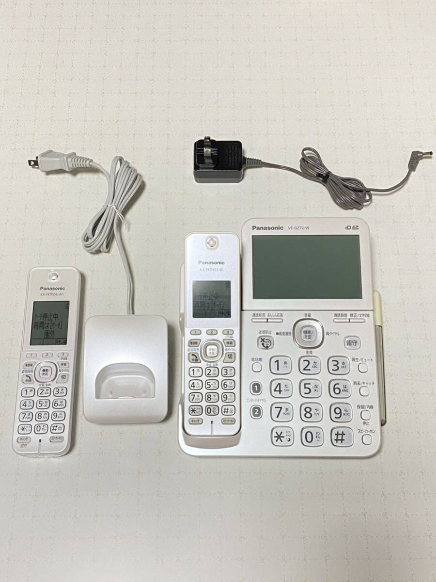 Panasonic コードレス電話機 VE-GZ72-W パナソニック 親機 子機 Panasonic コードレス電話機 VE-GZ72-W パナソニック 親機 子機
