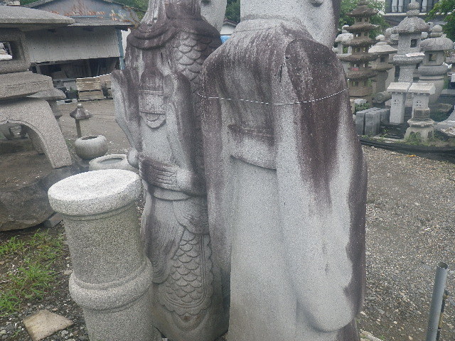 激レア李朝石人２体セット御影石石像朝鮮彫刻