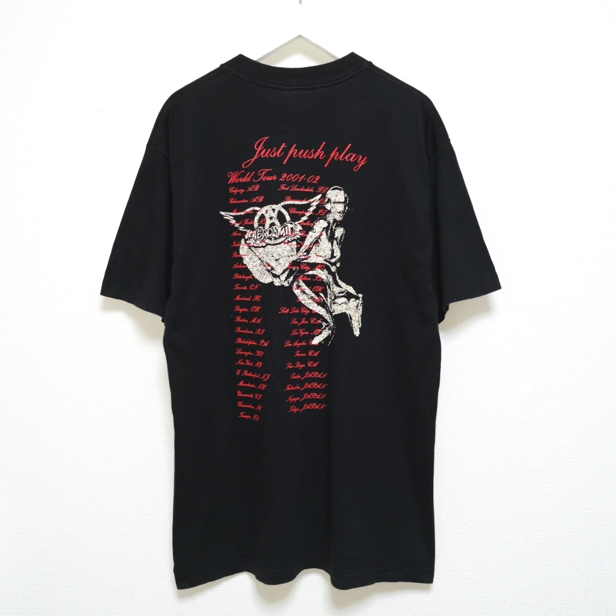 即決 L 00s エアロスミス AEROSMITH Tシャツ Just Push Play 即決 L 00s エアロスミス AEROSMITH Tシャツ Just Push Play