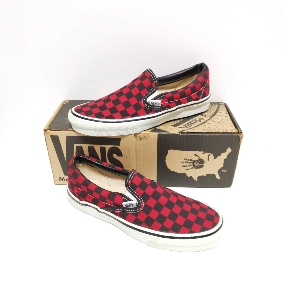 即決 26㎝ 90s VANS バンズ SLIP-ON チェッカーボード 即決 26㎝ 90s VANS バンズ SLIP-ON チェッカーボード
