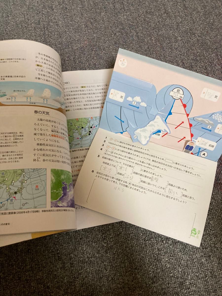 中学校理科2 自然の探究 飛び出す 温帯低気圧 ペーパーモデル 中学校理科2 自然の探究 飛び出す 温帯低気圧 ペーパーモデル