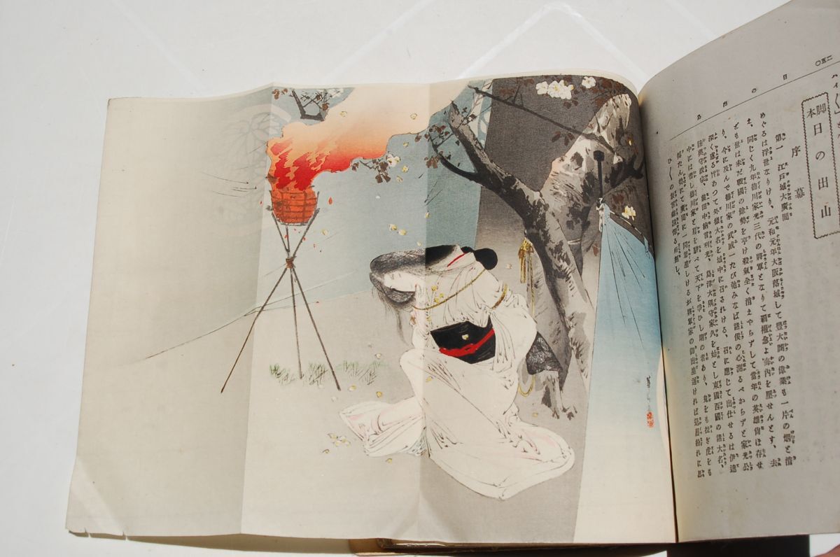 鈴木華邨 木版口絵2葉 村井弦斎『日の出島 蓬莱の巻』春陽堂 明治