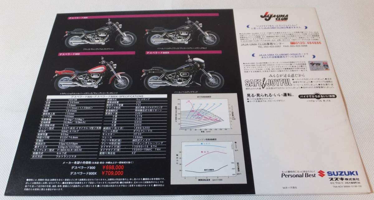 SUZUKI DESPERADO 800/X (デスペラード)　カタログ ★Wm3006_画像2