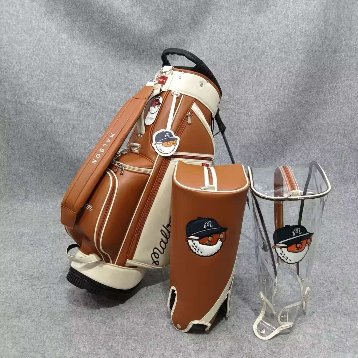 マルボンゴルフMalbon golf キャディバッグ スタンド型バッグ ブラウン マルボンゴルフ malbon golf キャディバッグ スタンド型バッグ