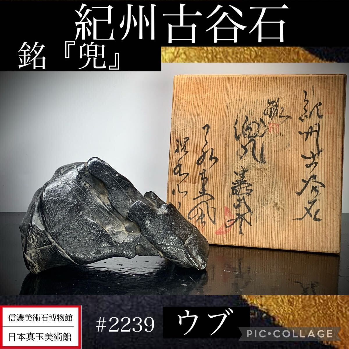 [ summer *fe start ] suiseki st bonsai .. old . stone [ helmet ]ub.. stone . box attaching width 15× height 8(cm) 1.28kg antique tray stone old fine art appreciation stone .. stone 2239