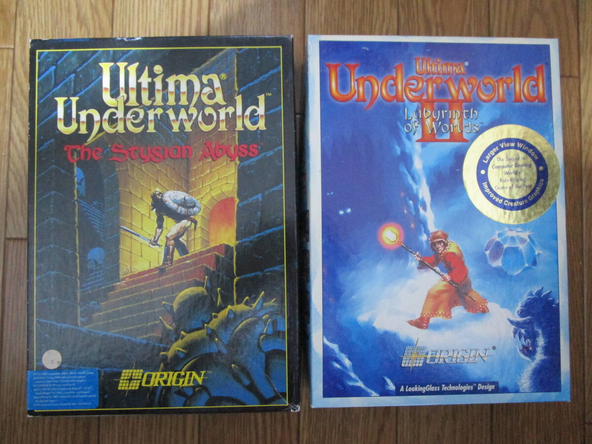 Ultima Underworld The Stygian Abyss Labyrinth of Worlds 2本セット 英語版 Origin 1992 IBMDOS 3.5inchFD 読み出し不能ファイルあり