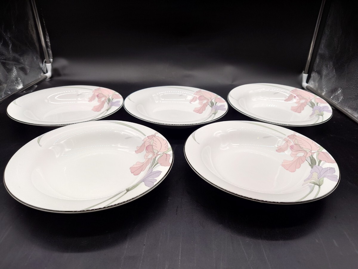 【Noritake　ノリタケ】ニューディケイド花柄　深皿5枚　中古