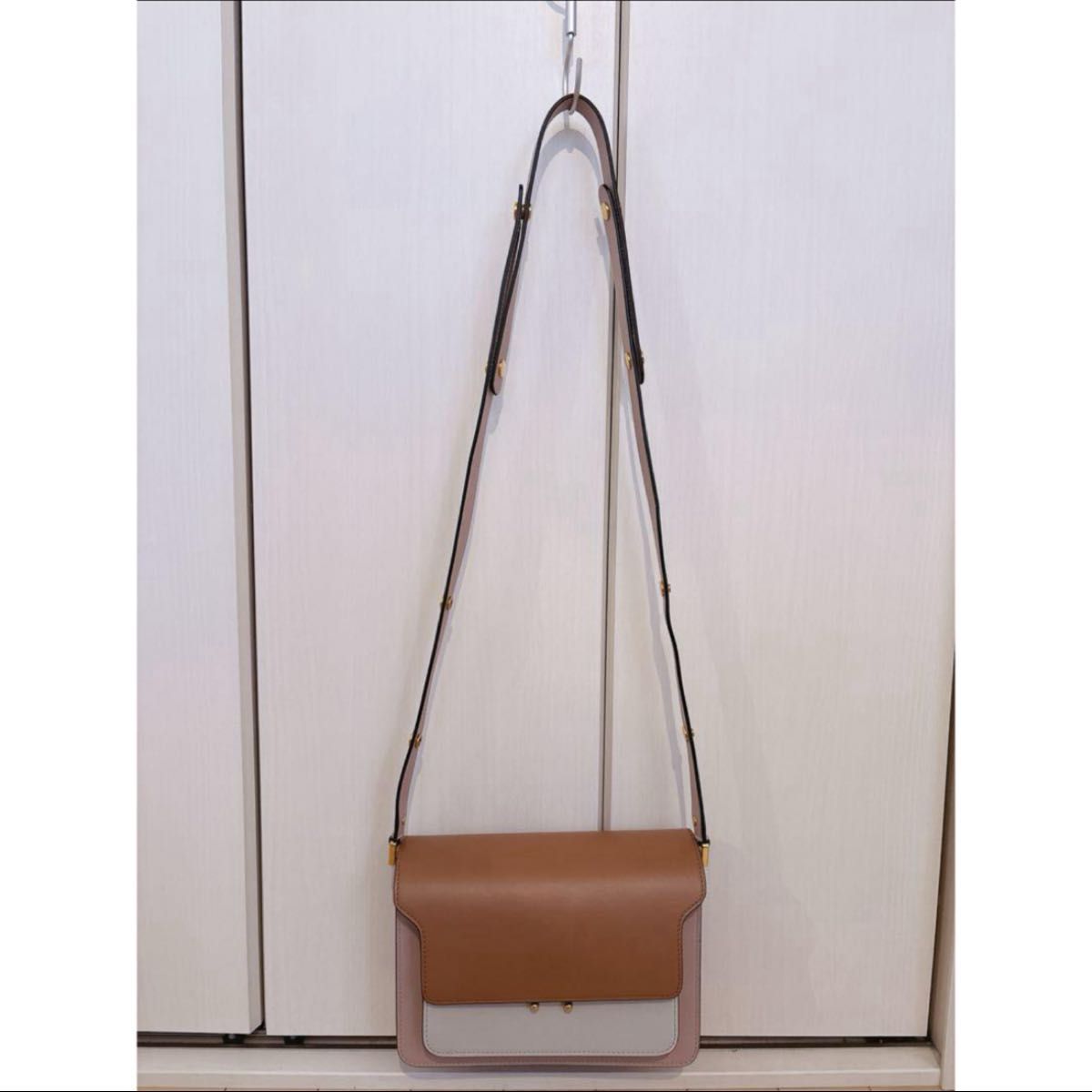 MARNI★ラフィア トランクバッグ ミディアム MARNI マルニ トランクバッグ ミディアム ピンク ブラウン