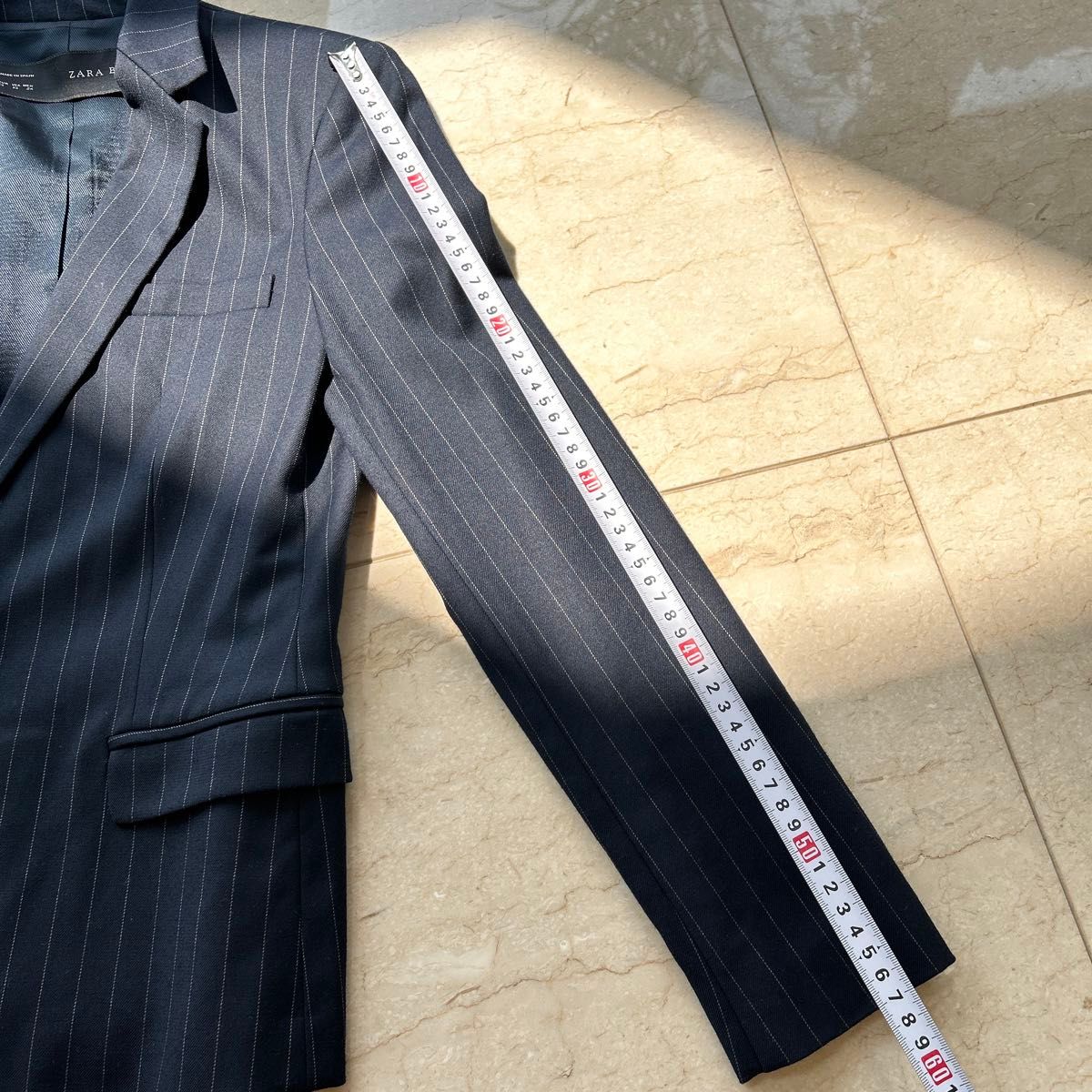 ザラ ZARA ストライプ ネイビー ジャケット xs テーラード ザラ ZARA ストライプ ネイビー ジャケット xs テーラード