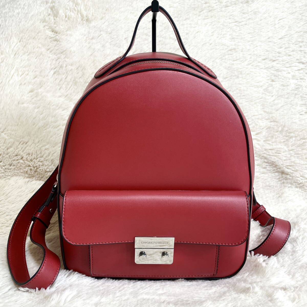 極美品 エンポリオアルマーニ オールレザー ロゴ リュック 極美品 エンポリオアルマーニ オールレザー ロゴ リュック