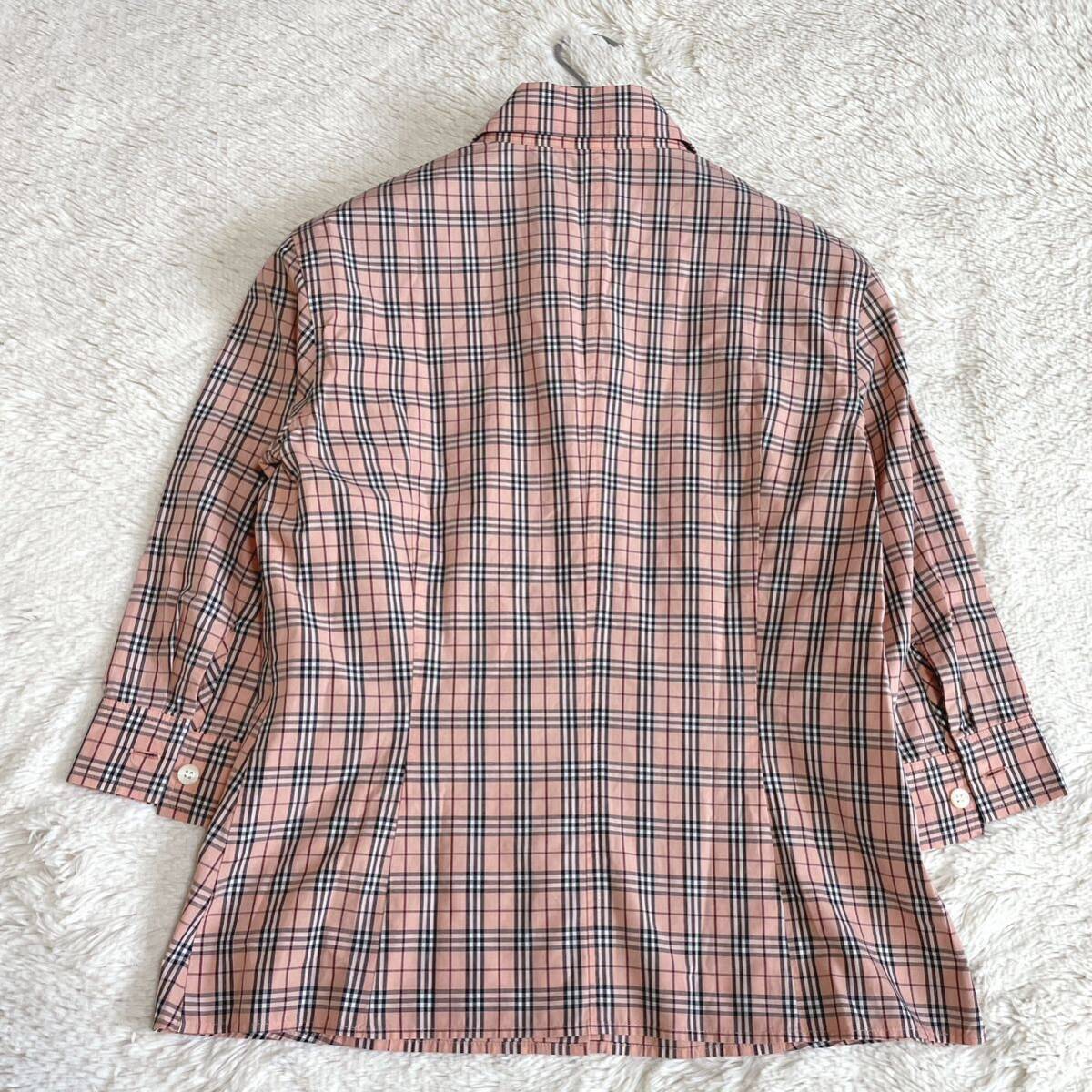 美品 バーバリーブルーレーベル ホースロゴ ピンク ノバチェック 美品 バーバリーブルーレーベル ホースロゴ ピンク ノバチェック