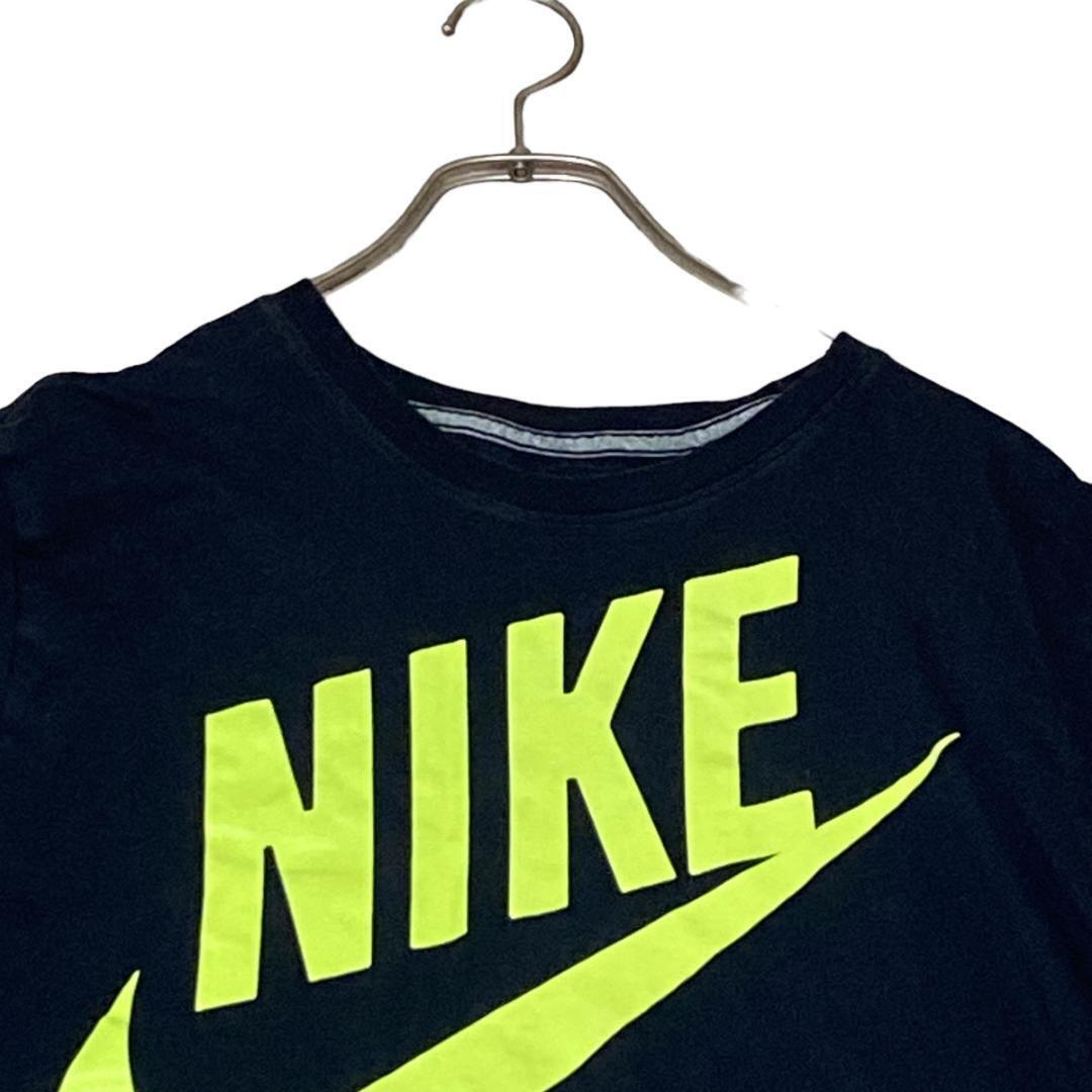 NIKE ナイキ 半袖Tシャツ スウッシュ ロゴT ブラック 夏物古着 NIKE ナイキ 半袖Tシャツ スウッシュ ロゴT ブラック 夏物古着