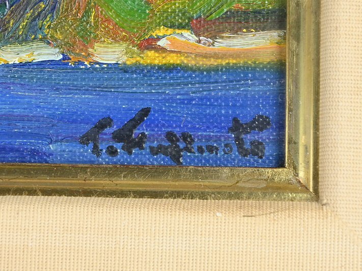 油絵 (サインあり) Yahoo!オークション - 【 藤本 東一良「桜島」油彩 サイン入 SM