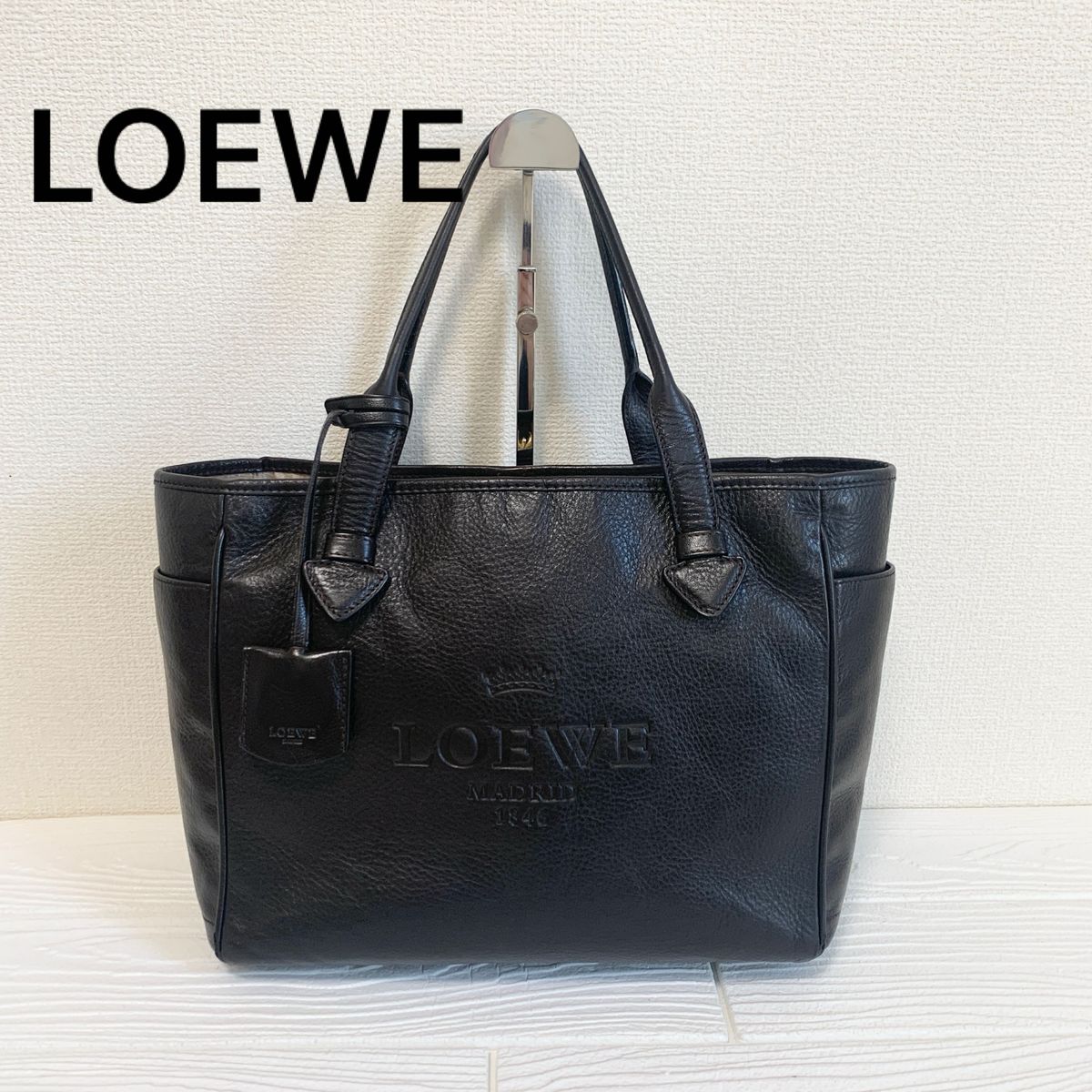 LOEWE ロエベ トートバッグ ヘリテージ デカロゴ ダークブラウン LOEWE ロエベ トートバッグ ヘリテージ デカロゴ ダークブラウン