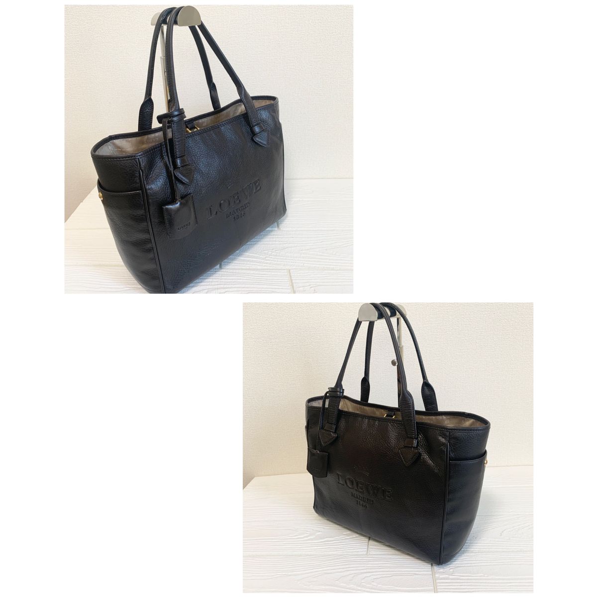 LOEWE ロエベ トートバッグ ヘリテージ デカロゴ ダークブラウン LOEWE ロエベ トートバッグ ヘリテージ デカロゴ ダークブラウン