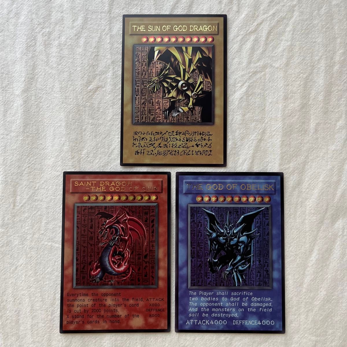 遊戯王 スリーブ3枚 原作絵 三幻神 オシリスの天空竜 オベリスク 遊戯王 スリーブ3枚 原作絵 三幻神 オシリスの天空竜 オベリスク