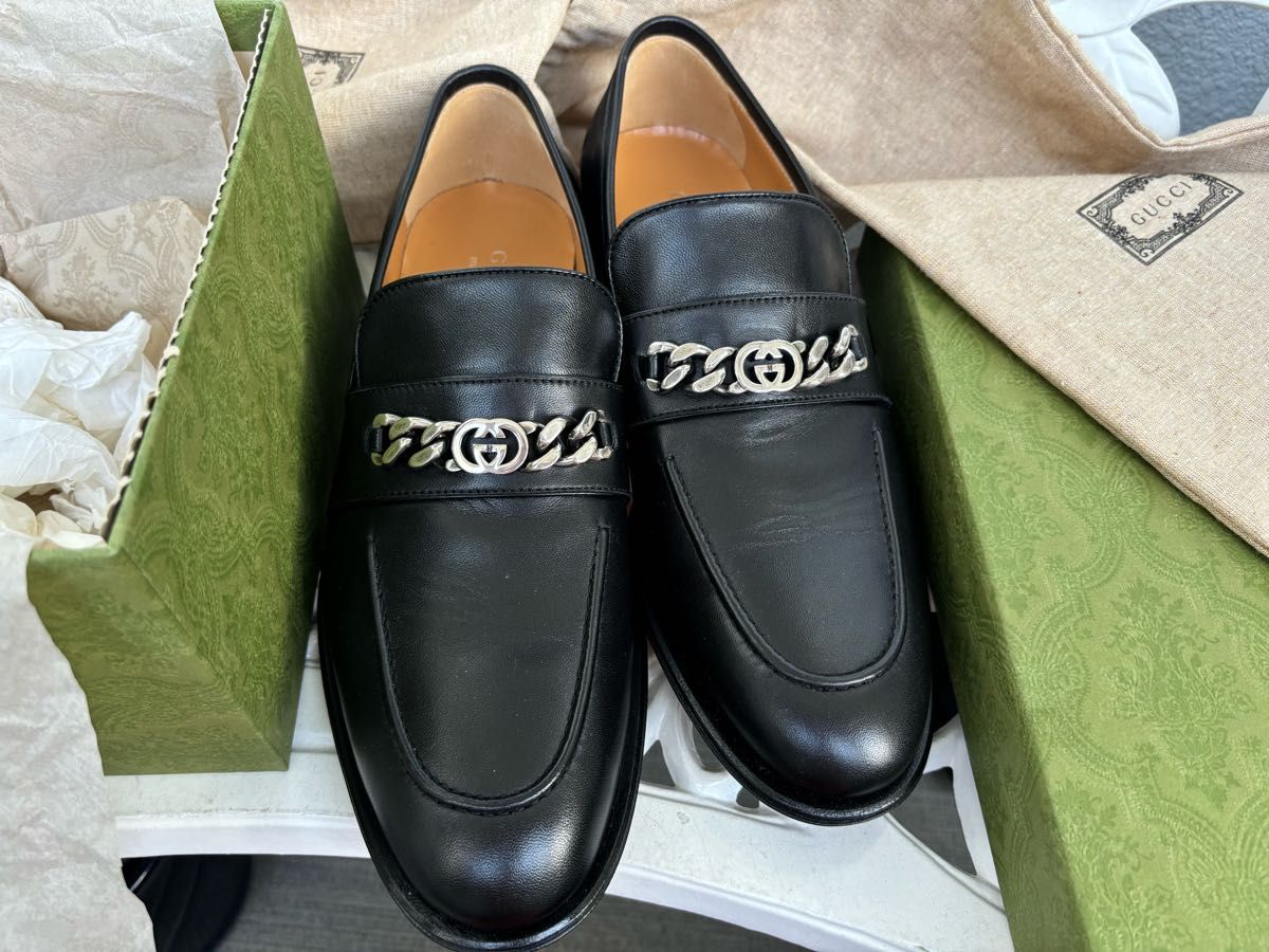 グッチ ローファー GUCCI 黒 アウトレット 27 5 8 5本革 739774 グッチ ローファー GUCCI 黒 アウトレット 27 5 8 5本革 739774