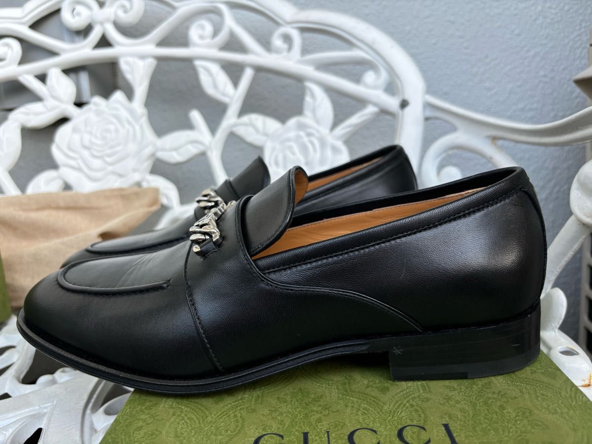 グッチ ローファー GUCCI 黒 アウトレット 27 5 8 5本革 739774 グッチ ローファー GUCCI 黒 アウトレット 27 5 8 5本革 739774