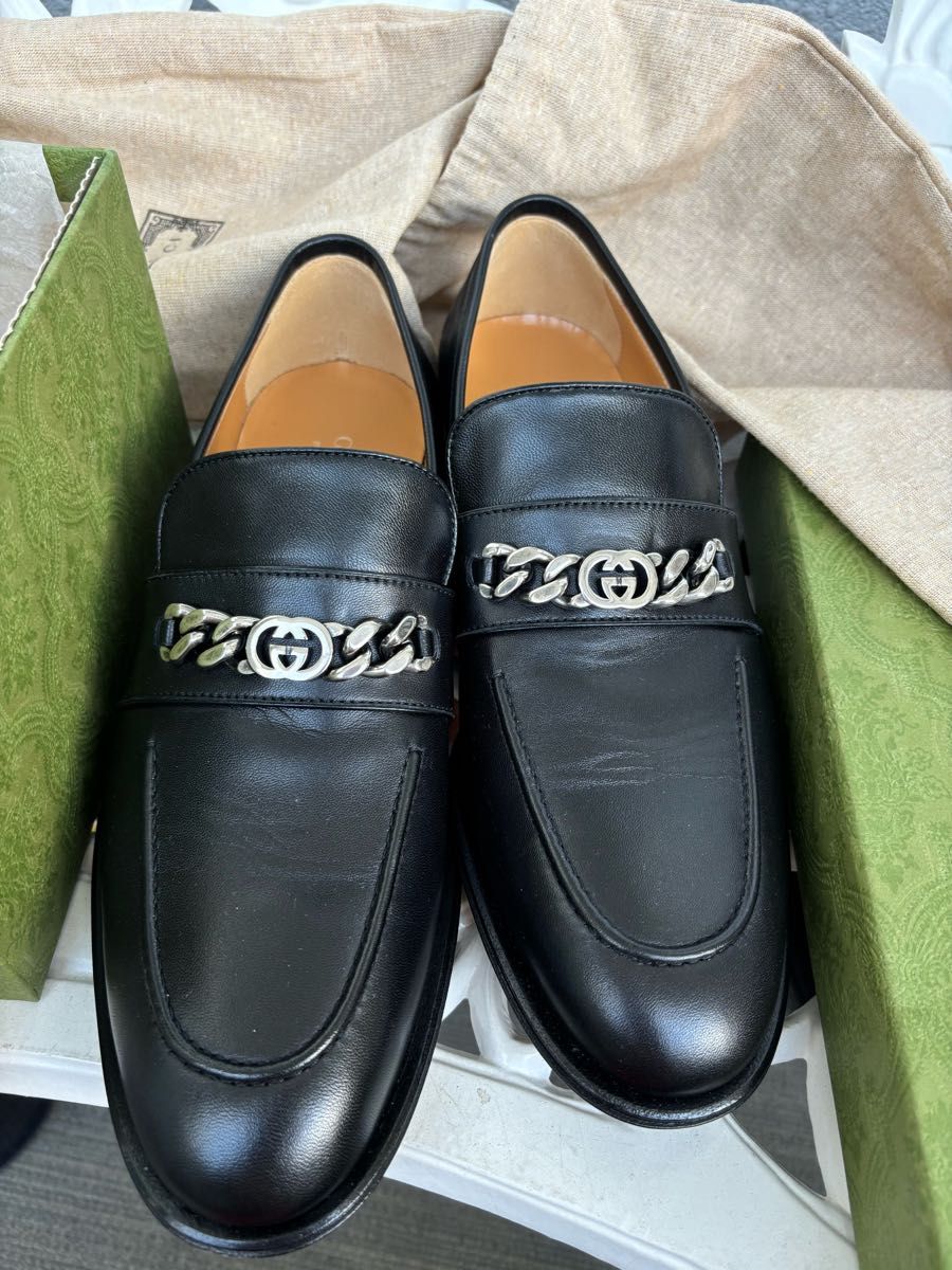 グッチ ローファー GUCCI 黒 アウトレット 27 5 8 5本革 739774 グッチ ローファー GUCCI 黒 アウトレット 27 5 8 5本革 739774