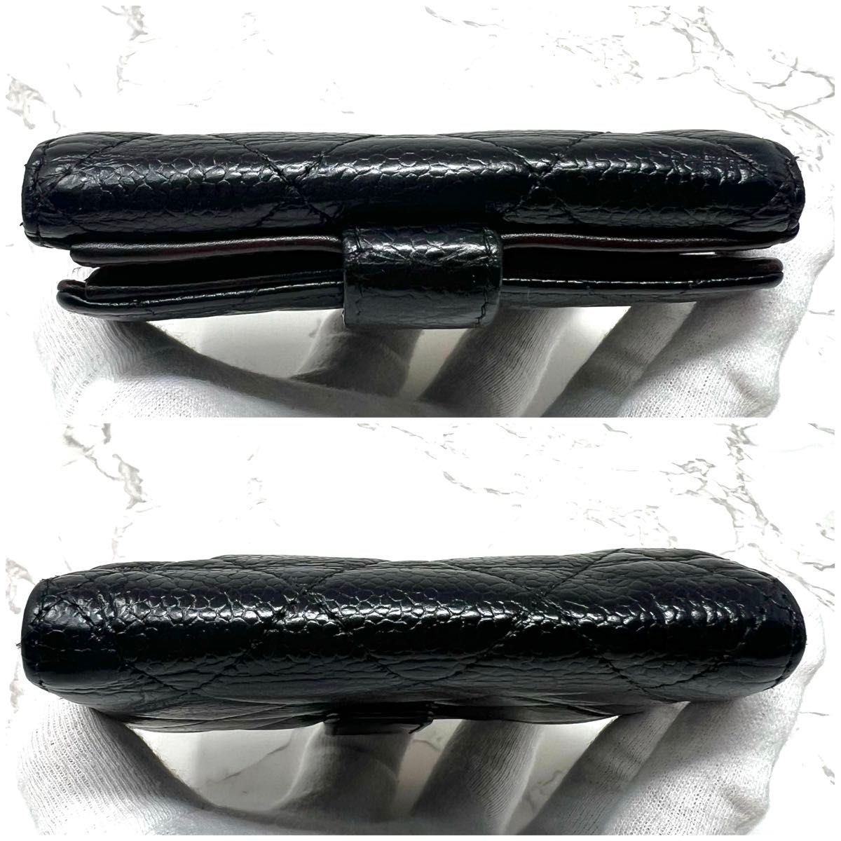 CHANEL シャネル キャビアスキン マトラッセ Wホック二つ折り CHANEL シャネル キャビアスキン マトラッセ Wホック二つ折り