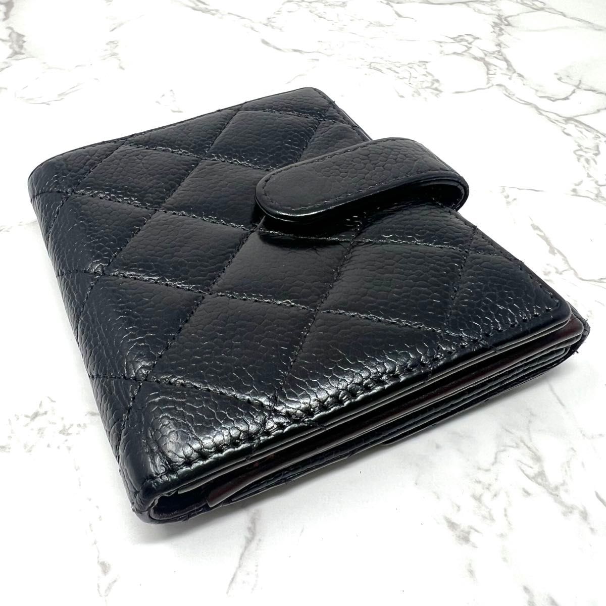 CHANEL シャネル キャビアスキン マトラッセ Wホック二つ折り CHANEL シャネル キャビアスキン マトラッセ Wホック二つ折り