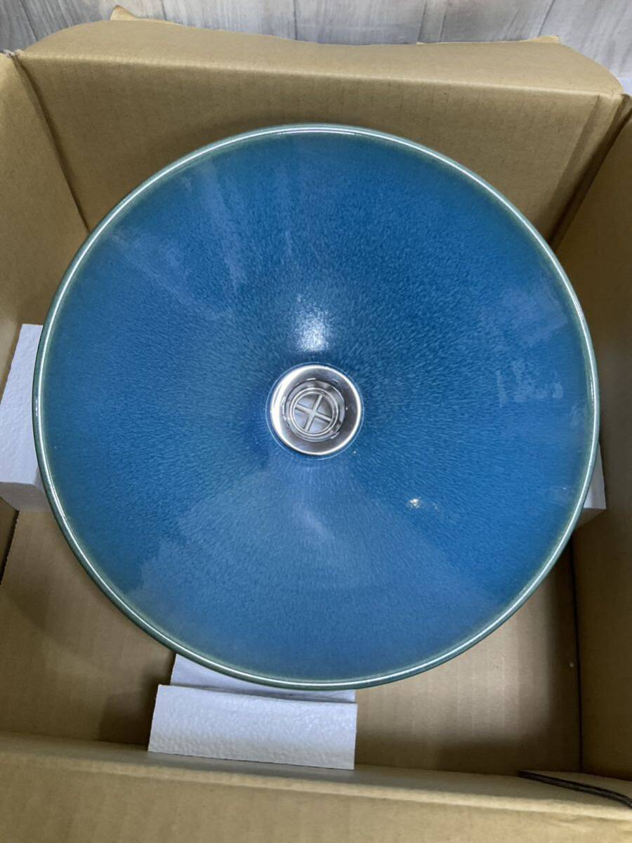 展示品 カクダイ 丸型手洗器孔雀 493-012-CB 展示品 カクダイ 丸型手洗器孔雀 493-012-CB