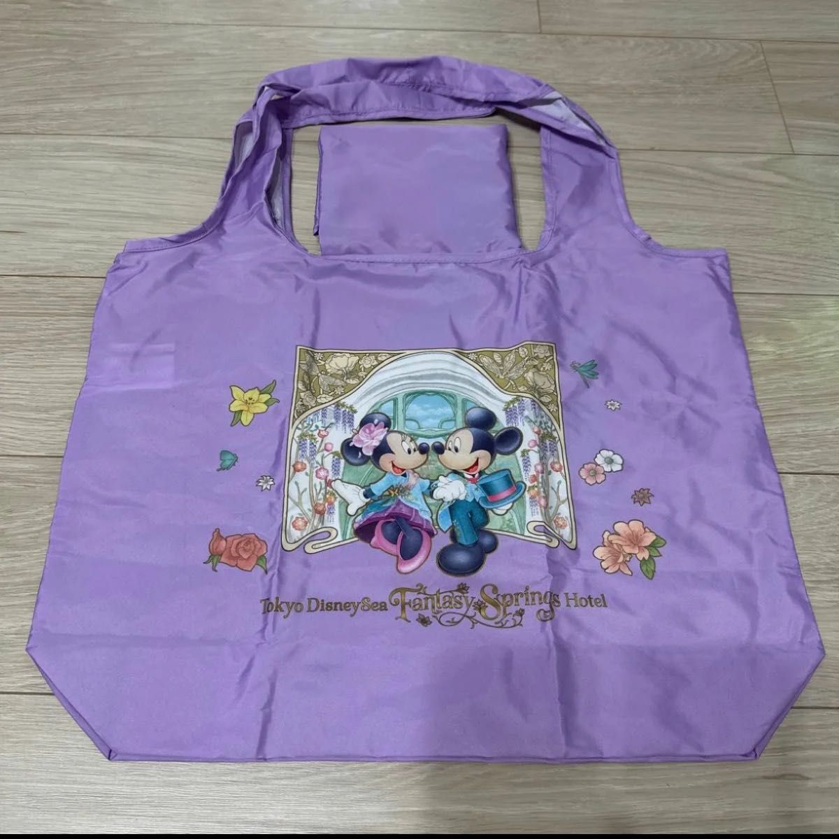 ディズニー ファンタジースプリングスホテル 花柄 エコバッグ ディズニー ファンタジースプリングスホテル 花柄 エコバッグ