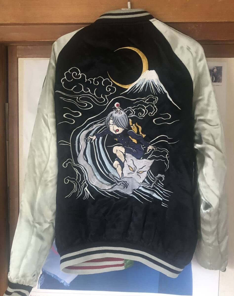 ゲゲゲの鬼太郎 スカジャン l 水木しげる 別珍 妖怪呉服 がしゃどくろ 東洋 貴重 美品 ゲゲゲの鬼太郎 スカジャン Lサイズ リバーシブル