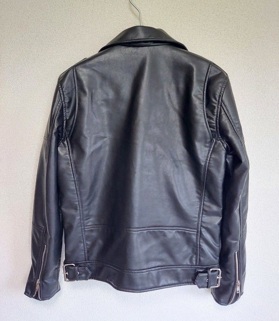 ZARA~ ダブルライダースジャケット M ブラック 黒 ザラ フェイク ZARA~ ダブルライダースジャケット M ブラック 黒 ザラ フェイク