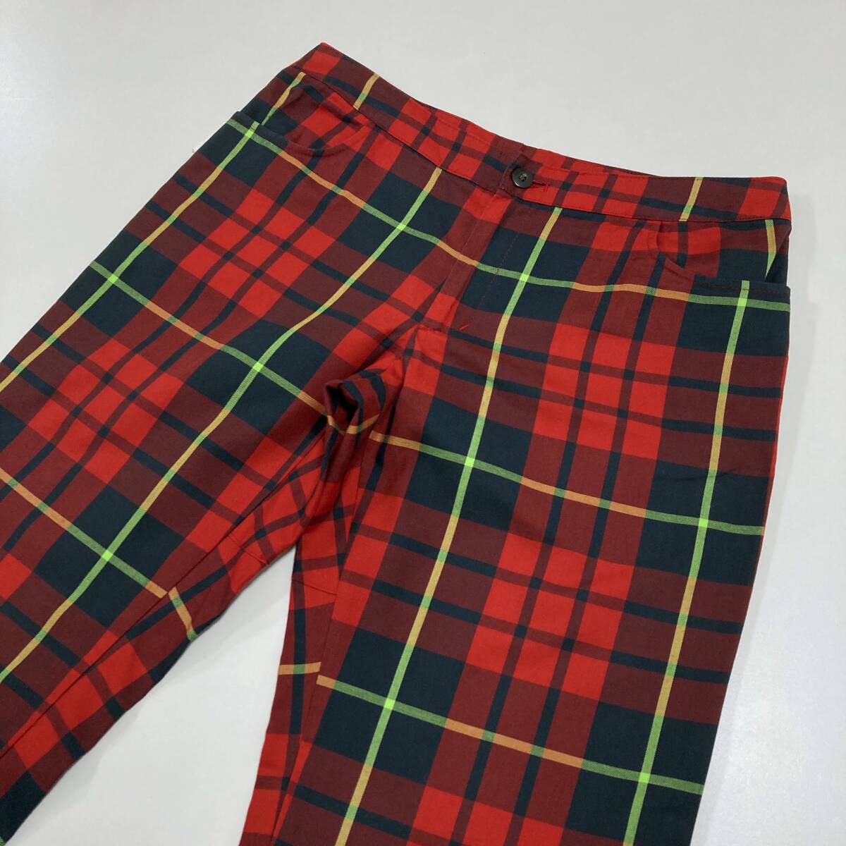 2001SS UNDERCOVER CHAOTIC DISCORD タータンチェック クロップド パンツ Mサイズ アンダーカバー スラックス VINTAGE archive 4040263_画像3